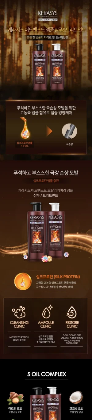 KERASYS Advanced Total Recovery Shampoo 750 ml - Image 2
