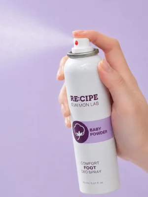 RECIPE SUN MON LAB Comfort Foot Deo Spray Baby Powder 150 ml - Image 2