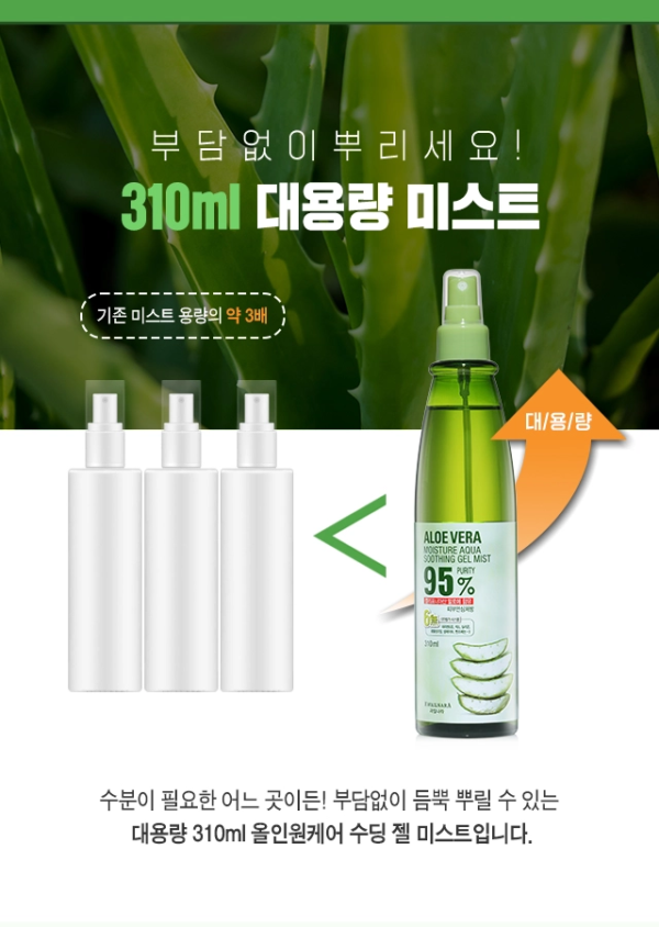 KWAILNARA Aloe Vera Moisture Aqua Soothing Gel Mist — 310 ml - Image 7