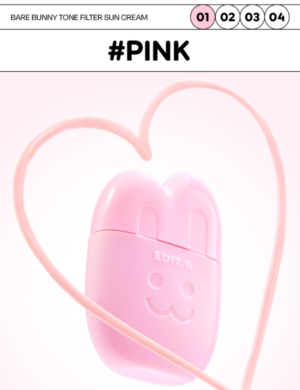 EDIT.B Barebunny Tone Filter Sun Cream SPF50+ PA++++ — 01 Pink, 30 ml - Image 13