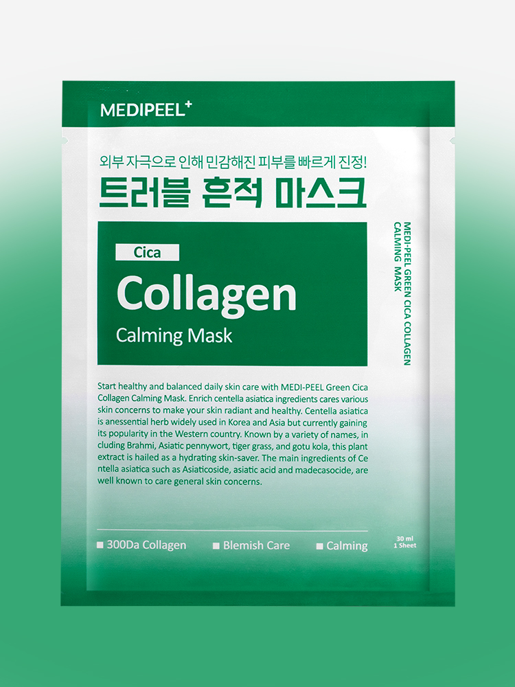 third100-1053505-01 MEDIPEEL Green Cica Collagen Calming Mask 30 ml - Image 1
