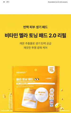 MEDIPEEL Vitamin Mela Toning Pad 2.0 Refill 70 Pads / 190 ml - Image 3